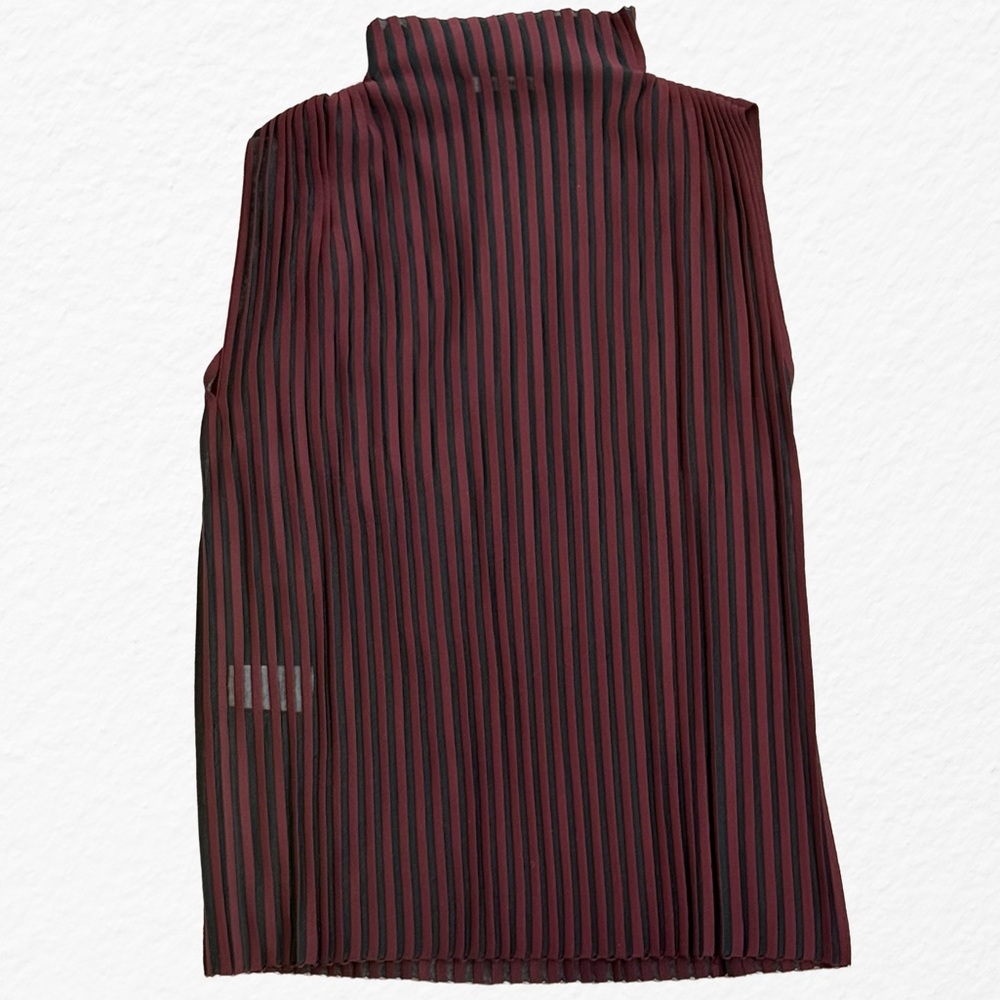 CELINE Two-tone pleated silk blend top - Picture 3 of 8